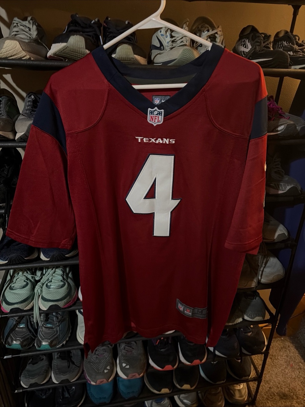 DESHAUN WATSON NIKE ON FIELD TEXANS JERSEY MENS MEDIUM